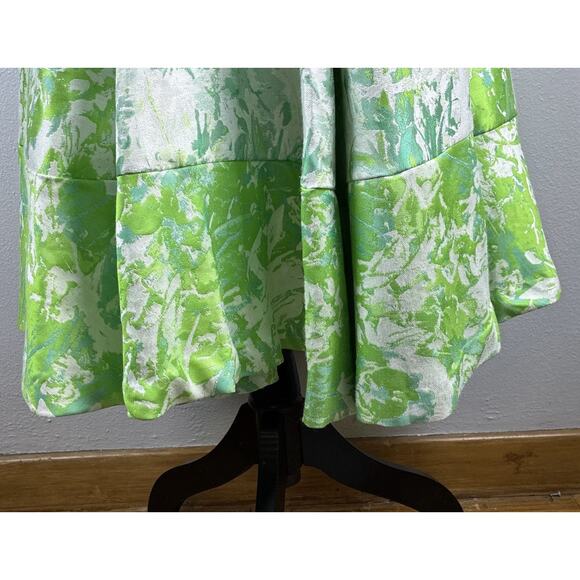 NWT Kay Unger NY Sz 4 Taylor Abstract Jacquard V Neck Slvls Midi Fit N Flare Drs - Picture 2 of 15